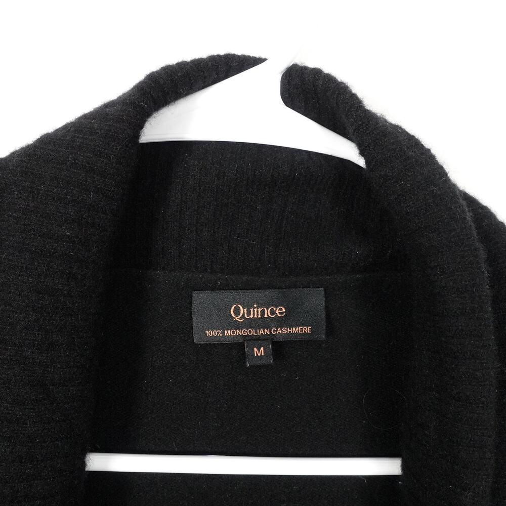 GUC Quince Black Mongolian Cashmere Open Cardigan Sweater Medium 1002 - Picture 10 of 12